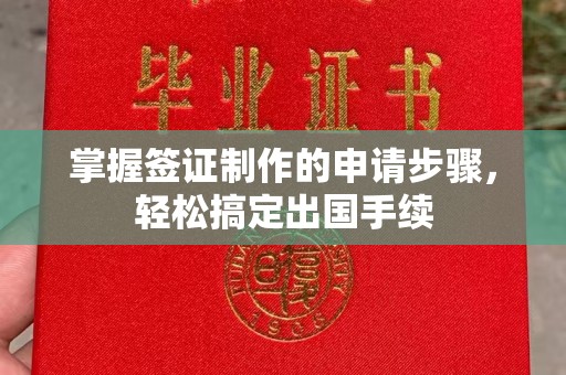 中方掌握签证制作的申请步骤，轻松搞定出国手续